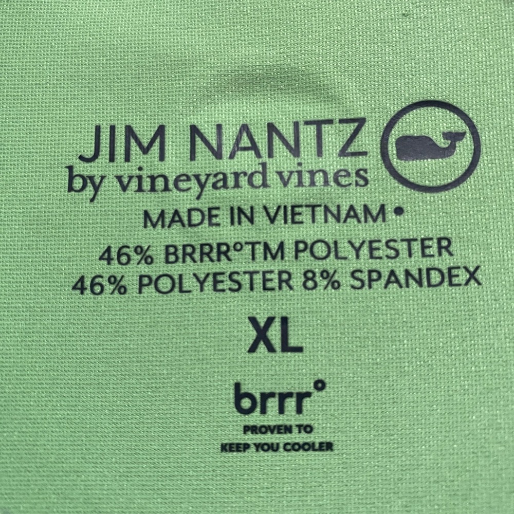 Jim Nantz Vineyard Vines Brrr Golf Polo Shirt Mens XL Green Performance Stretch - Picture 2 of 9